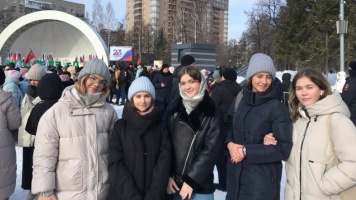 Сибстриновцы посетили митинг-концерт с участием Губернатора, посвященный Дню защитника Отечества